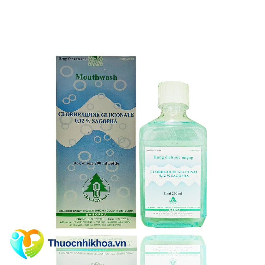 Chlorhexidin gluconat 0,12% sagopha (Hộp 1 lọ 200ml)